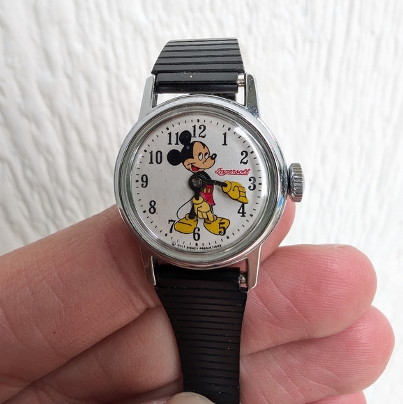 Vintage 50s Ingersoll Mickey Mouse Watch Walt Disney Productions - Picture 1 of 7
